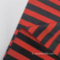 Tessuti in poliestere pongee stampato a righe nere rosse di moda